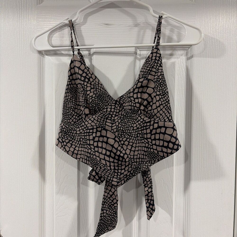 Forever 21 Snake Skin Tie Top Size S